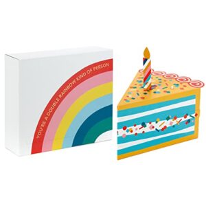 hallmark self-sealing gift box set with zip opening (2 boxes: rainbow, birthday cake) for kids, adults, grandchildren, teachers