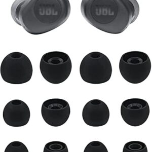 ALXCD Ear Tips Compatible with JBL Vibe 100 TWS in-Ear Headphones, 6 Pairs S/M/L Sizes Replacement Soft Silicone Earbud Tips Eartips, Compatible with JBL Vibe 100 TWS，Black