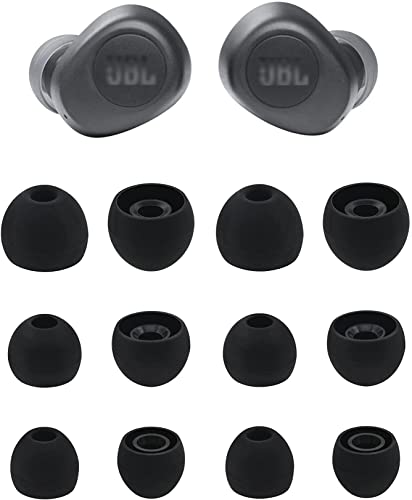 ALXCD Ear Tips Compatible with JBL Vibe 100 TWS in-Ear Headphones, 6 Pairs S/M/L Sizes Replacement Soft Silicone Earbud Tips Eartips, Compatible with JBL Vibe 100 TWS，Black