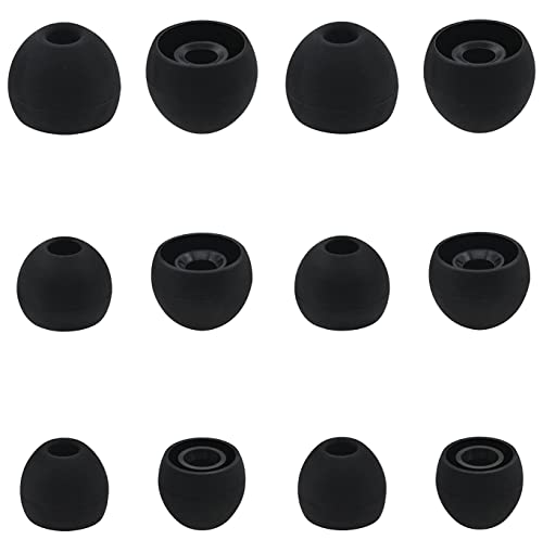 ALXCD Ear Tips Compatible with JBL Vibe 100 TWS in-Ear Headphones, 6 Pairs S/M/L Sizes Replacement Soft Silicone Earbud Tips Eartips, Compatible with JBL Vibe 100 TWS，Black