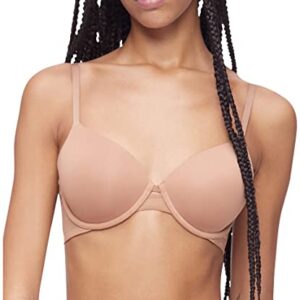 Calvin Klein Women's Perfectly Fit Flex Lightly Lined Perfect Coverage T-Shirt Bra, Sandalwood, 36DD