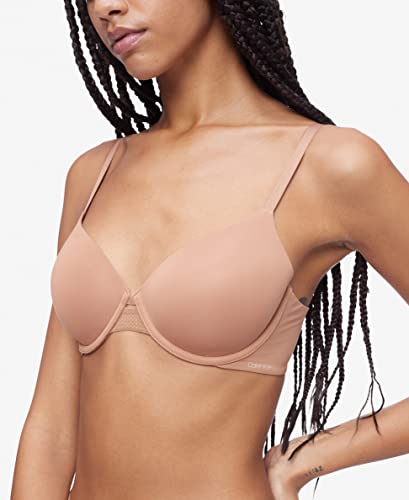 Calvin Klein Women's Perfectly Fit Flex Lightly Lined Perfect Coverage T-Shirt Bra, Sandalwood, 36DD