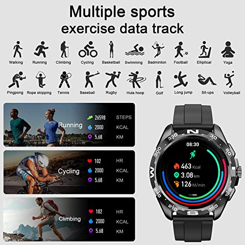 Smart Watches for Men Women(Answer/Make Calls), 1.32” Bluetooth Smartwatch for Android & iOS, Outdoor Activity Fitness Tracker with Heart Rate/BP/Sleep Monitor, IP68 Waterproof 100+Sport Modes Gift