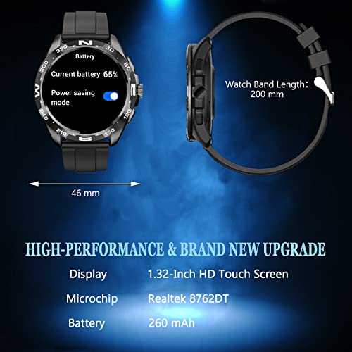 Smart Watches for Men Women(Answer/Make Calls), 1.32” Bluetooth Smartwatch for Android & iOS, Outdoor Activity Fitness Tracker with Heart Rate/BP/Sleep Monitor, IP68 Waterproof 100+Sport Modes Gift