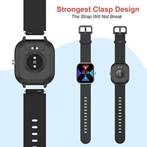 HENGTO Fitness Tracker Watch for Kids, IP68 Waterproof Kids Smart Watch with 1.4" DIY Watch Face 19 Sport Modes, Pedometers, Heart Rate, Sleep Monitor, Great Gift for Boys Girls Teens 6-16 (Black)