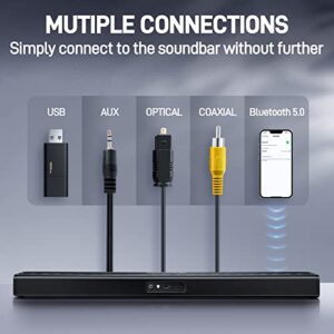 OXS Sound Bars for TV, 4 Speakers TV Sound Bar, Bluetooth 5.0 Deep Bass 80W Compact Soundbar, Easy Setup w/Mount Kits, 3 Modes for Concert/Home Theater/Gaming Wireless Surround Sound System for TV