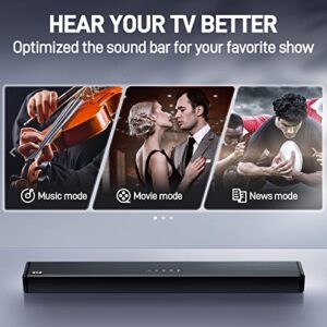 OXS Sound Bars for TV, 4 Speakers TV Sound Bar, Bluetooth 5.0 Deep Bass 80W Compact Soundbar, Easy Setup w/Mount Kits, 3 Modes for Concert/Home Theater/Gaming Wireless Surround Sound System for TV