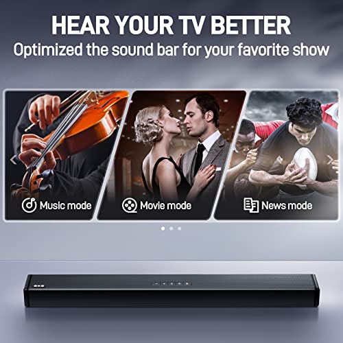 OXS Sound Bars for TV, 4 Speakers TV Sound Bar, Bluetooth 5.0 Deep Bass 80W Compact Soundbar, Easy Setup w/Mount Kits, 3 Modes for Concert/Home Theater/Gaming Wireless Surround Sound System for TV