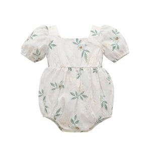 fernvia newborn toddler baby girl romper vintage boho floral print short sleeve summer clothes 3 6 12 18 24 months
