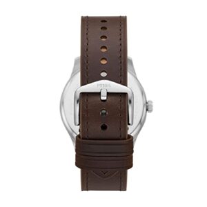 Fossil Men's Dayliner Quartz Stainless Steel and Leather Three-Hand Watch, Color: Silver, Brown (Model: FS5927)