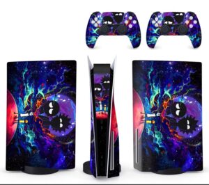 ps5 skins console and controller stickers set vinyl skin protective cover for playstation 5 wrap disc edition (dark scientist)