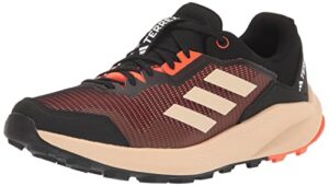 adidas men's terrex trailrider trail running shoe, impact orange/white/black, 10