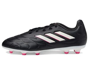 adidas copa pure.3 firm ground soccer shoe, black/zero metallic/team shock pink, 5 us unisex big kid