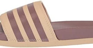 adidas Women's Adilette Comfort Slides Sandal, Sand Strata/Wonder Oxide/Sand Strata, 8