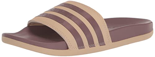 adidas Women's Adilette Comfort Slides Sandal, Sand Strata/Wonder Oxide/Sand Strata, 8