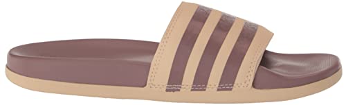 adidas Women's Adilette Comfort Slides Sandal, Sand Strata/Wonder Oxide/Sand Strata, 8