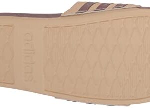 adidas Women's Adilette Comfort Slides Sandal, Sand Strata/Wonder Oxide/Sand Strata, 8