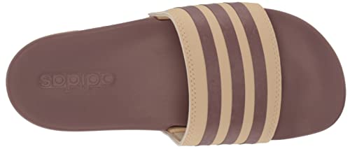 adidas Women's Adilette Comfort Slides Sandal, Sand Strata/Wonder Oxide/Sand Strata, 8