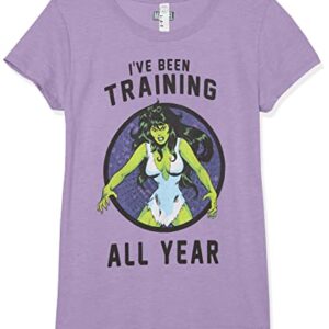 Marvel Girl's She Hulk Vintage Training T-Shirt, Pur Berry, Medium