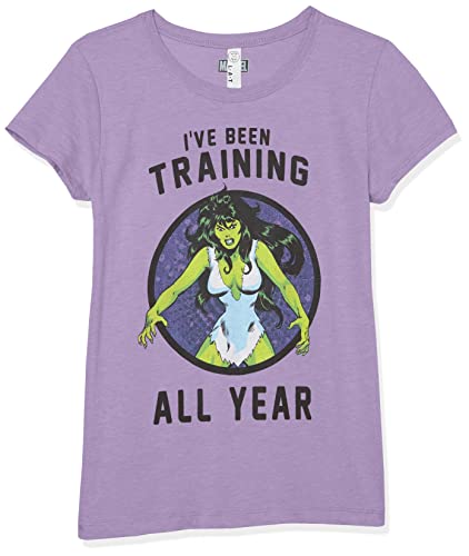 Marvel Girl's She Hulk Vintage Training T-Shirt, Pur Berry, Medium