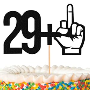 MYAMPED 29+1 Cake Topper - Glitter Black 30th Birthday Cake Decorations, Perfect for Thirty Birthday Party, 30th Anniversary or 30 Fabulous