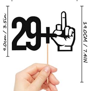 MYAMPED 29+1 Cake Topper - Glitter Black 30th Birthday Cake Decorations, Perfect for Thirty Birthday Party, 30th Anniversary or 30 Fabulous