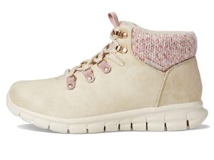 skechers women's synergy-pretty hiker fashion boot, natural/pink, 11
