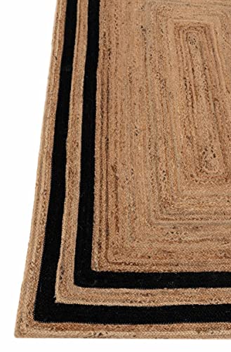 Floor Rugs Handmade Eco Jute Rug Rectangle Rug Indian Handwoven Jute Rug Ribbed Rugs Square Indian Braided by The Rug CAFÉ (4 x 6 Ft. Area Rugs)