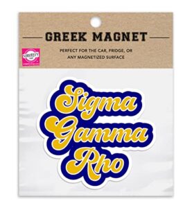 sigma gamma rho retro sorority car magnet set of 2 removable no residue all weather magnets for sorority