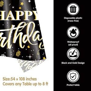 30th birthday decorations for him her - (Total 169pcs) black gold Birthday supplies Plates and Napkins, Cups, Knives, Forks, Spoons Included, tablecloth, Disposable Tableware for 24 Guests