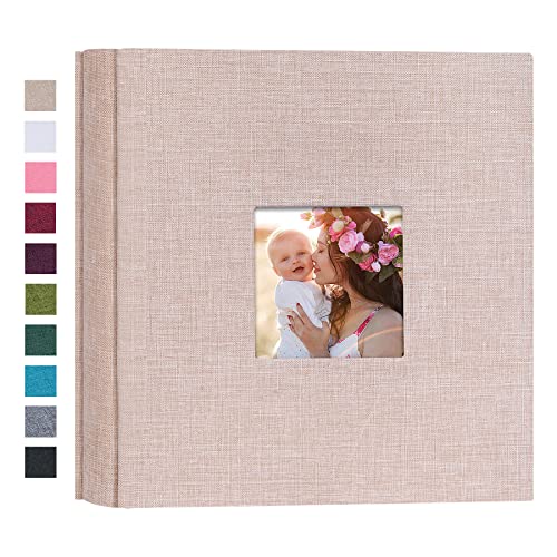 Mublalbum Small Photo Album 4x6 200 Photos Linen Cover Picture photo Book with 200 Horizontal Pockets for Wedding Family Anniversary Baby(Beige)