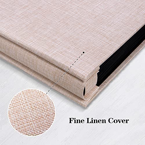 Mublalbum Small Photo Album 4x6 200 Photos Linen Cover Picture photo Book with 200 Horizontal Pockets for Wedding Family Anniversary Baby(Beige)