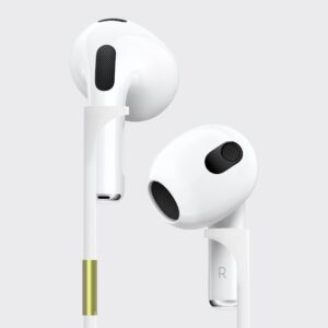cobcobb saftee wireless earbuds anti-lost strap magnetic cord for stemmed wireless headphone airpods 3rd 2nd generation pro 2 1 tozo bose jbl beats skullcandy samsung(white 2pack)