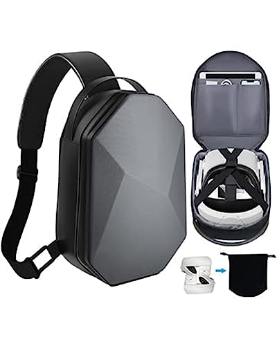 TOENNESEN Hard Carrying Case for Meta Quest Pro/Oculus Quest 2, Carry Case Compatible with Head Strap with Battery, VR Gaming Accessories, Touch Controller, Fashion Design for Travel and Storage