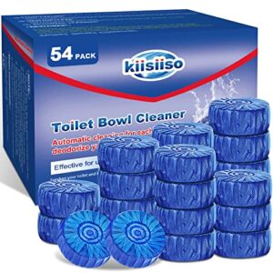 KIISIISO Multipurpose Bathroom Cleaners, 54 Pack Commercial & Household Toilet Bowl Cleaners, Blue Toilet Bowl Tablets Drop in Tank, Janitorial Deodorizers