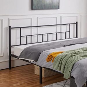 Topeakmart King Size Metal Bed Frame, Platform Bed Frame with Headboard and Footboard/No Box Spring Needed/Steel Slat Support/Under Bed Storage/Black