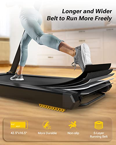 UREVO Treadmill with Desk, 3 in 1 Foldable Treadmill with Removable Desk, Install Free Under Desk Treadmill, 3HP Powerful Walking Treadmill for Office with Remote, Folding Treadmill in 2s Folding