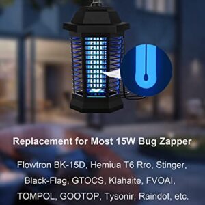 Bug Zapper Light Bulb Replacement for 15W Bug Zapper with 4-Pin Base, Ful 15W-BL U Shaped Twin Tube Bulb for T6 Insect Attracting Lamp, 2 Pack
