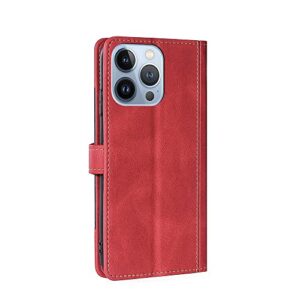 CYR-Guard Wallet Folio Case for Oppo Reno 6 PRO 5G Snapdragon Edition, Premium PU Leather Slim Fit Cover, Easy Carry, Red