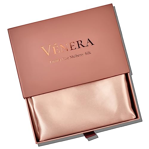 VÉNERA Silk Pillowcase - 22 Momme 100% Pure Mulberry Silk for Hair and Skin, Envelope Closure, Both Sided 22 Momme Grade 6A Silk, Soft&Hypoallergenic (Standard 20''x26'', Caramel)