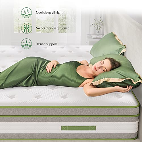 Novilla Mattress Cal King, 12 Inch Hybrid Pillow Top King California Mattress in a Box Innerspring for a Cool & Peaceful Sleep