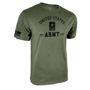 icon sports men's standard united states army short sleeve t-shirt, green, medium