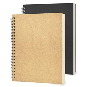 2pack college ruled wirebound spiral notebook, college ruled notebook, 100 pages, 50 sheets, 7.48 x 5.11 inch, black and yellow cover