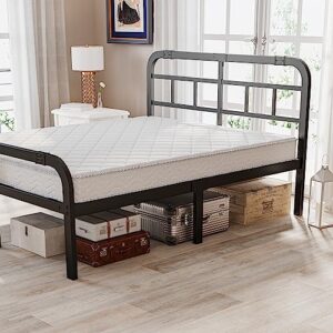 Artimorany Twin XL Bed Frame with Headboard and Footboard, 14 Inch Heavy Duty, XL Twin Bed Frame Mattress Foundation, Noise Free, No Box Spring Needed, Easy Assembly, Black