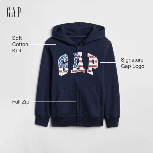 GAP Boys Logo Hoodie Sweatshirt, Blue Galaxy, Large US