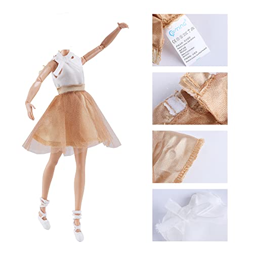 E-TING 3 Sets Ballerina Doll Clothes Chiffon Ballet Outfits Dance Dress Tutu Skirt with 3 Ballet Shoes for 11.5 Inch Girl Dolls