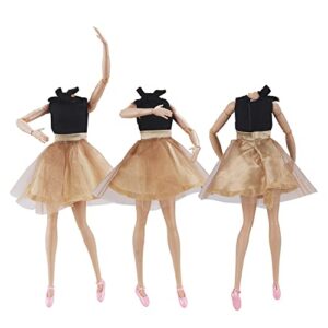 E-TING 3 Sets Ballerina Doll Clothes Chiffon Ballet Outfits Dance Dress Tutu Skirt with 3 Ballet Shoes for 11.5 Inch Girl Dolls