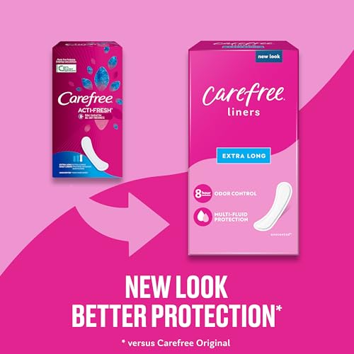 Carefree Panty Liners, Extra Long Liners, Unwrapped, Unscented, 100ct (Packaging May Vary)