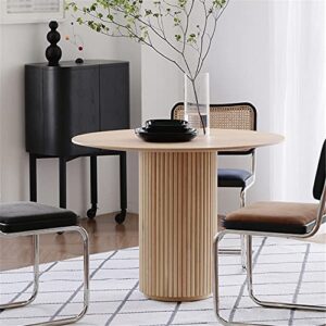 BAYCHEER Round Pedestal Casual Table Simplicity Style Dining Room Home Furniture - Wood 35.4" L x 35.4" W x 29.5" H (Table Only)