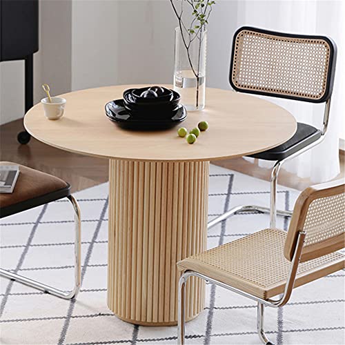 BAYCHEER Round Pedestal Casual Table Simplicity Style Dining Room Home Furniture - Wood 35.4" L x 35.4" W x 29.5" H (Table Only)